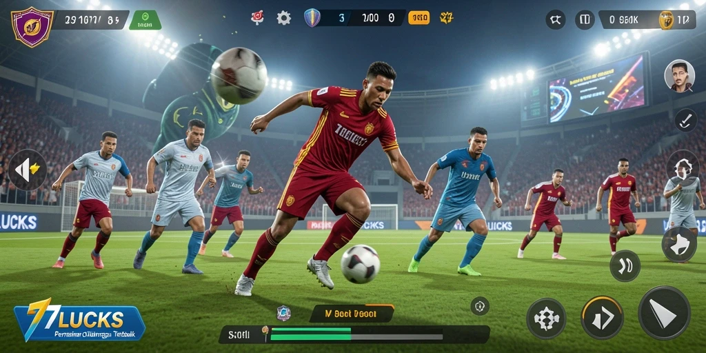 Tampilan gameplay seru di 77LUCKS dengan berbagai pilihan olahraga.