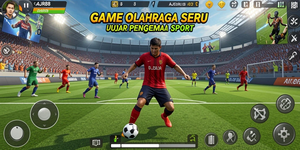 Tangkapan layar gameplay AJR88 menunjukkan pertandingan olahraga yang seru dan mendebarkan.