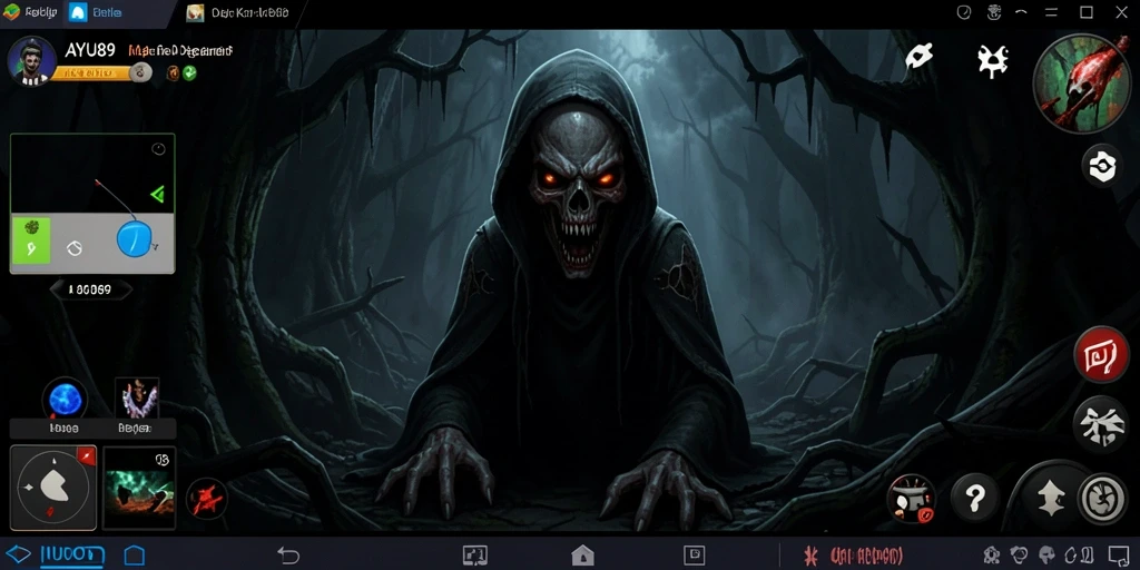 Tangkapan layar AYU89 menampilkan suasana mencekam dalam gameplay.