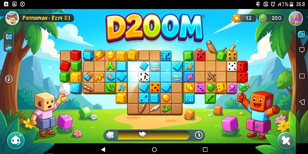 Tampilan gameplay D200M dengan teka-teki menantang dan grafis menarik.