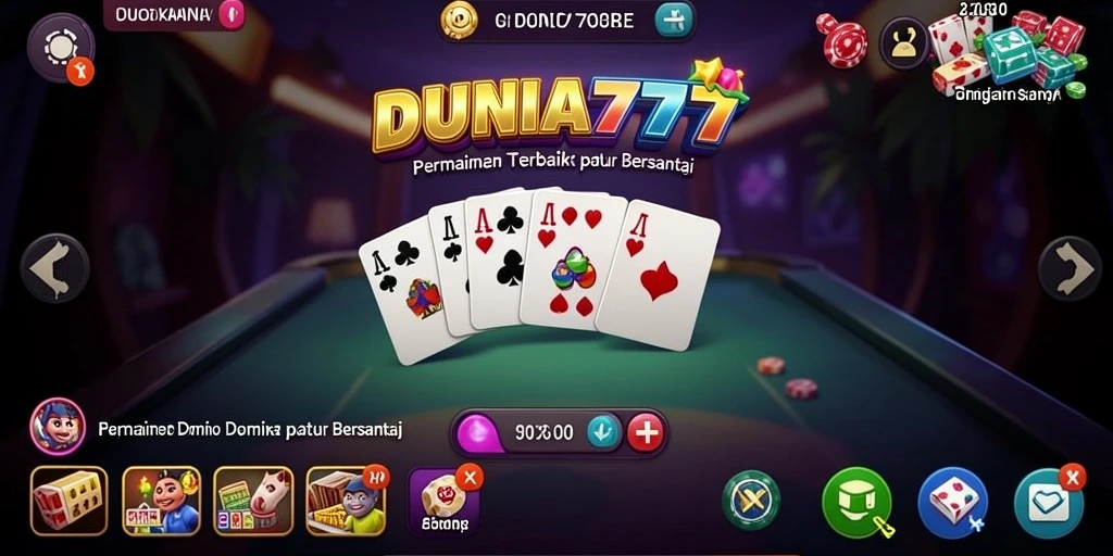 Tampilan gameplay DUNIA777 yang seru dalam permainan Domino.
