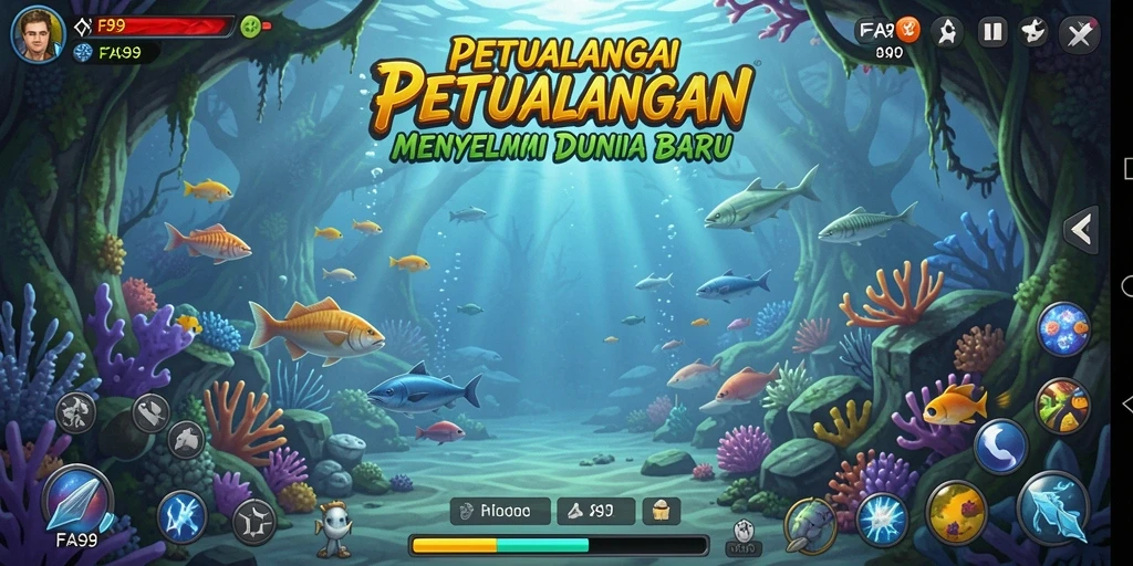 Tampilan gameplay seru dalam FA99 saat menjelajahi lingkungan yang fantastis.