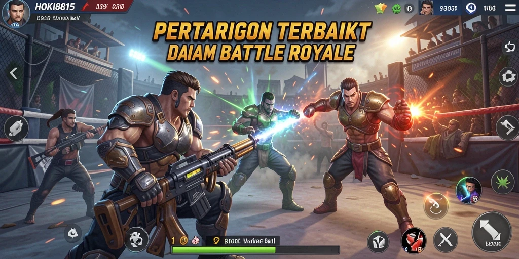 Tangkapan layar menampilkan aksi seru di HOKI8815 Battle Royale.