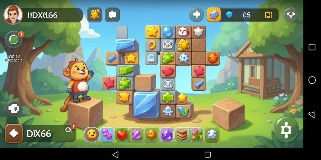 Tampilan menu utama IDX66 dengan gameplay Puzzle yang menarik.