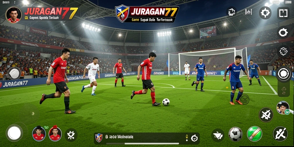 Tampilan gameplay JURAGAN77 yang mendebarkan saat pertandingan sepak bola.