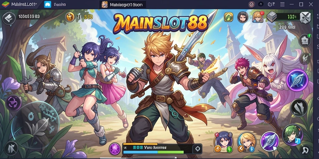 Tampilan menarik dari gameplay MAINSLOT88 yang penuh warna dan gaya anime.