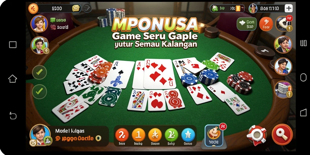 Tampilan menarik dan gameplay seru di MPONUSA Gaple.