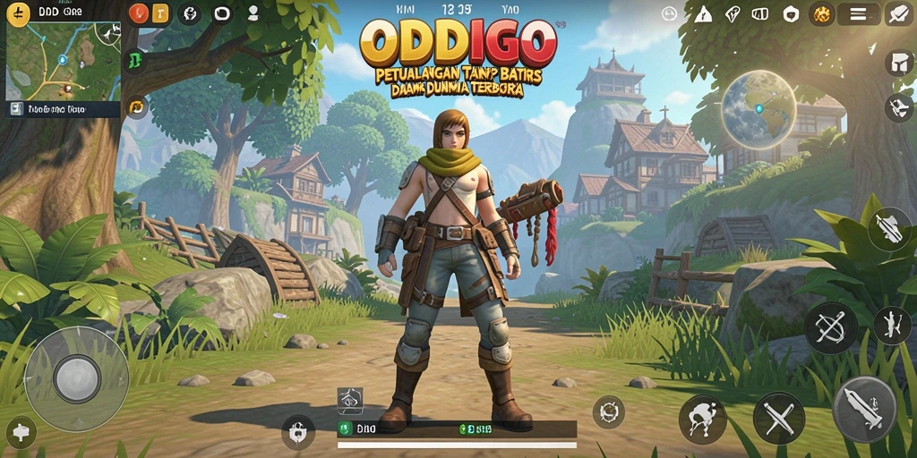Screenshot gameplay ODDIGO menampilkan eksplorasi dunia terbuka yang mendebarkan.