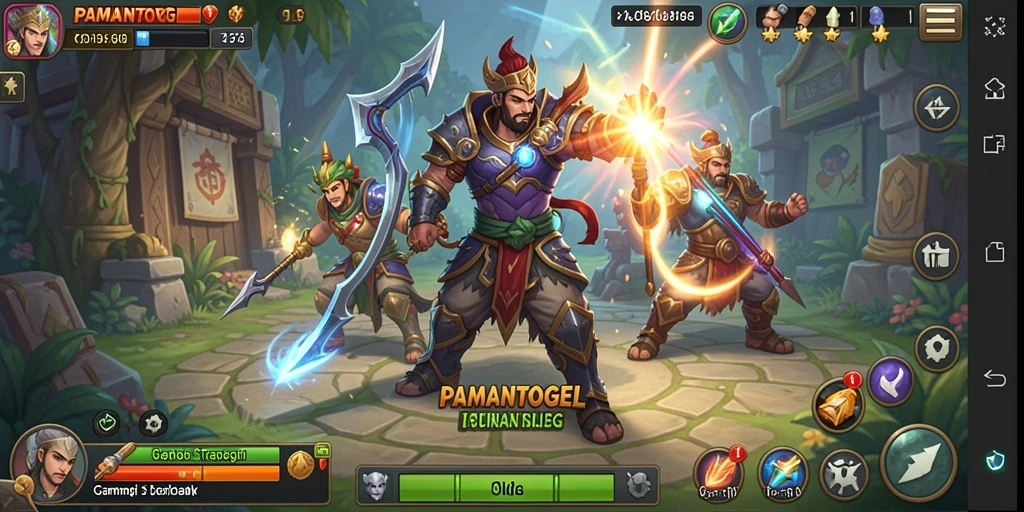 Tangkapan layar gameplay PAMANTOGEL yang menunjukkan aksi pertempuran strategis.