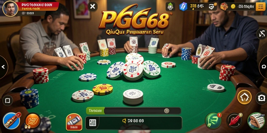 Tampilan gameplay menarik dalam PGG68 saat permainan QiuQiu berlangsung.