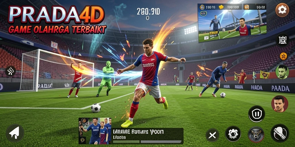 Screenshot utama PRADA4D menunjukkan gameplay olahraga yang seru dan dinamis.