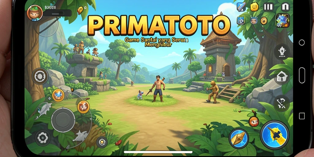 Screenshot utama gameplay PRIMATOTO yang menunjukkan keseruan permainan.