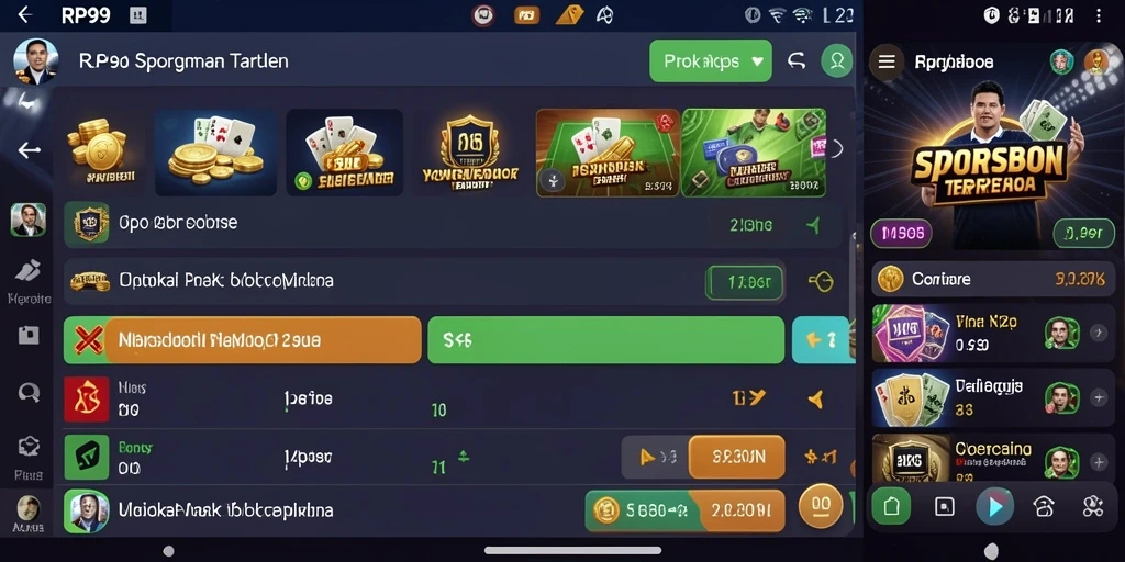 Tampilan gameplay menarik dari aplikasi Sportsbook RP99.