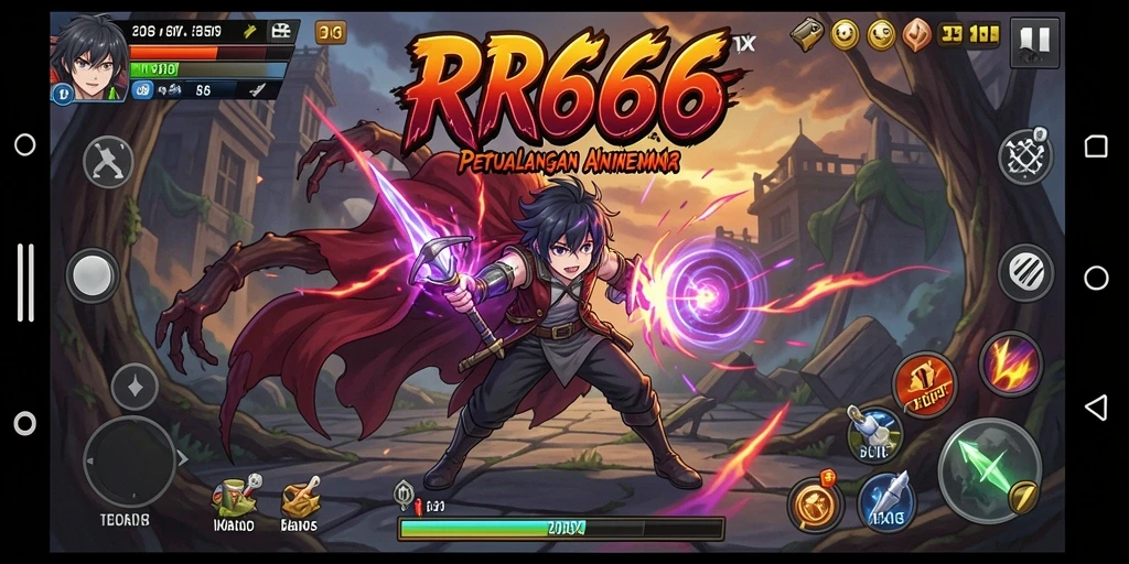 Tangkapan layar gameplay menarik dari game anime RR666.