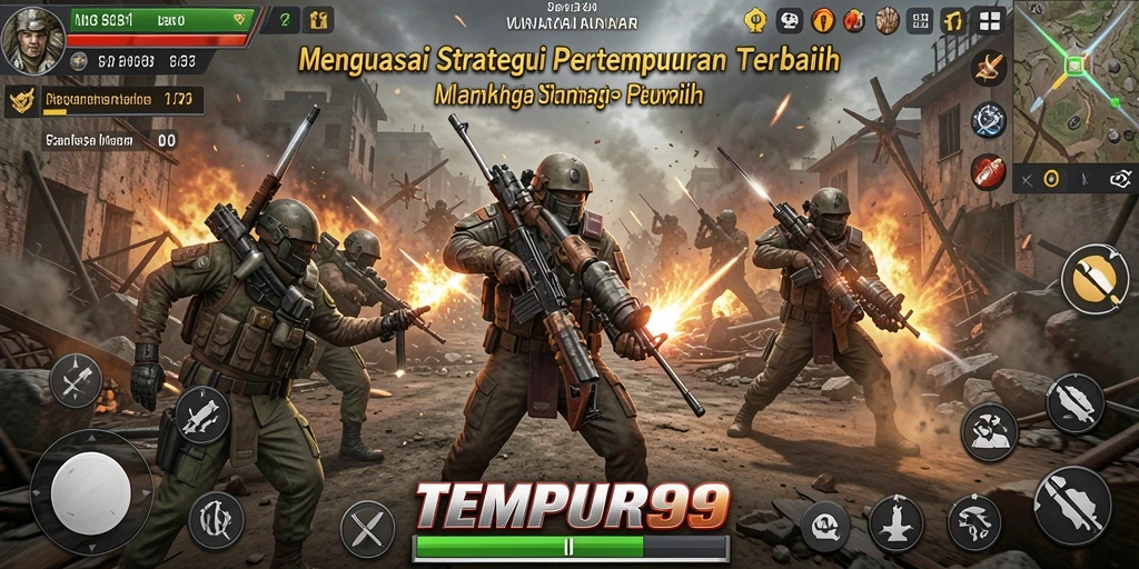 Gameplay TEMPUR99 yang mendebarkan dengan berbagai taktik pertempuran.