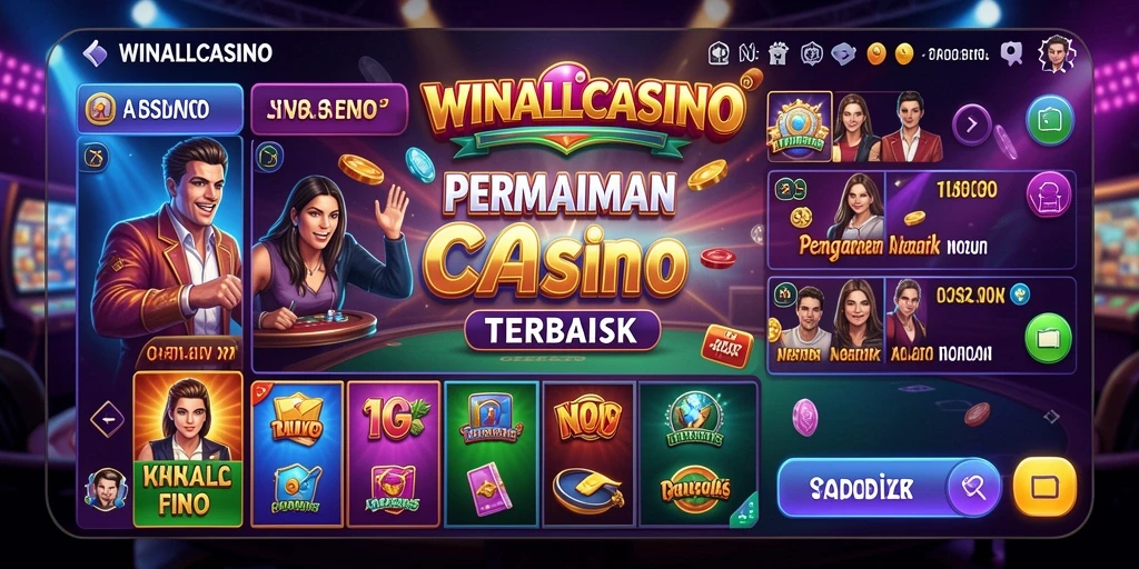 Screenshot gameplay Live Casino yang menampilkan dealer langsung dan suasana kasino.